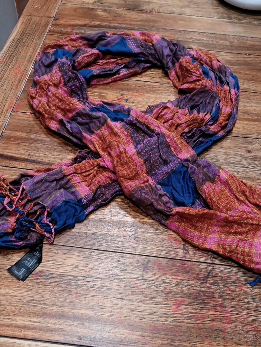 Forever 21 Vibrant Multicolor Women's Scarf - Pink, Purple & Blue